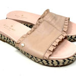 Kate Spade ‎ Zahara Pink Leather Ruffle Slide Espadrille Sandals Size US 6 Photo 0