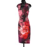Fuzzi Pink & Fuchsia Abstract Floral Knee Length Dress Size M Photo 1