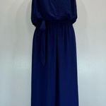 YA Los Angeles ModCloth Halter Neckline Chiffon Maxi Dress in Deep Royal Blue M Photo 3