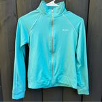 BCBG Max Azria aqua turquoise zipup sweatshirt size small Photo 0