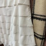 Nadine Pleaded Ruffles Mini Dress Size Medium White Engagement Formal Graduation Photo 4