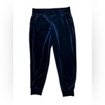 Liverpool Pull-On Stretch Velvet Joggers Midnight Blue Sz LG Holiday Pockets Photo 1