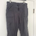 Social Standard by Sanctuary Women's XL Scout Poplin Surplus Cropped Cargo Pants Gray Photo 2
