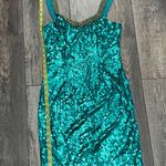 NITELINE By Della Roufogali Green Sequin with Gold Beaded Neckline Mini Dress 8 Photo 15