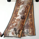 Jones New York  Silk Scarf Multicolor Leaf Print Fall Foliage Earth Tones Fairy Photo 0