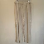 New  Linen Pants sz XXL Aqua Linen Cargo Pants Beige tan linen Photo 6