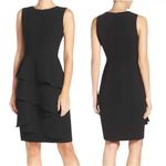 Eliza J ruffle layered skirt black formal sleeveless sheath dress women Size 2 Photo 1