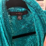 Women’s Fever Large Teal Open Front Cardigan Photo 1