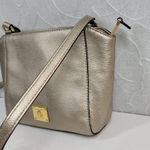 VTG Lauren RL Pebbled Cow Leather Purse 9.5" Rose Gold Silver Crossbody Bag Photo 7