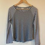 Splendid Venice Thermal Waffle Knit Stripe Raglan Top Size Small Photo 0