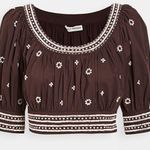 Ulla Johnson RARE Hand Beaded Zola Crop Top Chocolate Color Size 6 NEW Photo 3