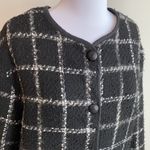 Tahari  Black White Windowpane Wool Blend Jacket Photo 5