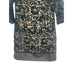 Laundry by Shelli Segal 8 Black Burnout Velvet Dress Cocktail Party Tan Lined Photo 3