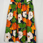 Liz Claiborne Floral Sleeveless Sundress Orange Green White Size 4 Modest Midi Photo 3