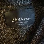 ZARA  Women Small Knit Turtleneck Brown,‎ Black & Gold Metallic Knit Sweater Photo 5