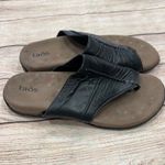 Taos Women's Black Leather Gift 2 Thong Sandals Flip Flops Size 8 Photo 5