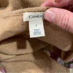 Caslon Soft cozy camel tan wool cashmere blend v-neck hankerchef hem sweater  Photo 6
