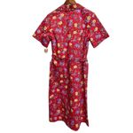 70s Vintage Carolina Maid Red Floral Button Up Dress Sz 14 Photo 10