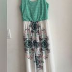 Lila Rose Lily Rose Maxi Dress Size S Aqua White Paisley Boho Sleeveless Summer Photo 7