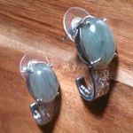 Madagascar Fire Labradorite Stainless Steel Solitaire Stud Earrings Photo 1