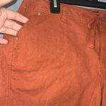 🌸3/$15🌸 Beau Dawson Burnt Orange Linen Cotton Blend Loose Fit Shorts Pockets 12P Photo 2