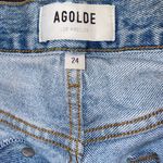 AGOLDE  Parker Denim Short Size 24 Distressed Frayed Light Wash Photo 5