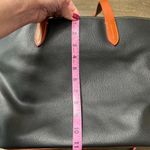 Dooney & Bourke  Eva Large Zip Shopper Black and Brown‎ Slouchy Leather Tote Photo 4