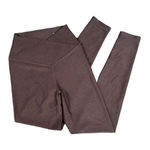 Aerie Offline By Waist Leggings Brown Metallic Shinny Ribbed 7/8 High Rise S Photo 0