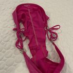 Women size small Brazilian purple pink side tie bikini bottom metal circle Photo 3