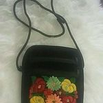 Black Velvet Crossbody With Flower Embroidery Photo 0