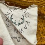 Fantastic Fawn Oversized Mustard Yellow Blouse size Medium long sleeve waffle knit Photo 6