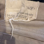 Loft NWT Ann Taylor  Khaki Cream Modern Straight Corduroy Pants 24 /00 Petite Photo 2
