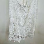 SheIn Women White Lace Bodycon Mini Dress Size Small Open Back Short Sleeve 33.5 Photo 11