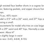 These Three Boutique High Waisted Faux Leather Shorts Photo 4