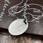 Handmade Boho Floral Oval Enamel Pendant Stainless Steel Necklace 20” Handcrafted Photo 1