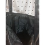 Black Faux Leather Tote Bag with Ring Detail Zipper Top Photo 2