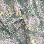 Wonderly 3/4 puff sleeve tie neckline green floral botanical loose top size XXL Photo 9