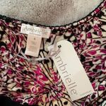 Ambrielle NWT Women's Butterfly Floral Print Scoop Mini Slip Dress Fuchsia Photo 3