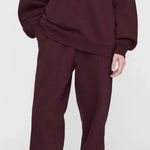 ANINE BING  Karter Jogger Sweatpants in Dark Burgundy Size Medium Photo 0