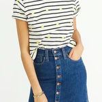 Madewell  Stretch Denim Straight Button Mini Skirt in Arroyo Wash - Size … Photo 0