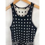 Townsen  Square Print Fit Flare Sleeveless Black White Dress Size Small Photo 2