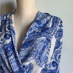 Made in Italy bodysuit S/M fit long sleeve blue coral open front PL Size M Photo 2