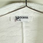 Madonna & Co White Floral Textured Blouse Romantic Statement Top Size XL Photo 7