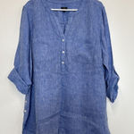 Talbots  Blue Size S 3/4 Sleeve Button-Down Shirt 100% Linen - Size 2X Photo 0