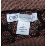 Cato Brown Leopard Animal Print Sweater Dress Size L Sexy Bodycon V-neck Stretch Photo 6