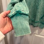 Zenana Outfitters Acid Mineral Wash Green Exposed Seam Crewneck Sweatshirt Pullover L XL Photo 4