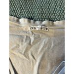 ZARA White Crew Neck Women's Cropped Waffle Knit T-Shirt -- Size L Photo 1