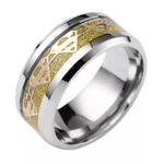 Gold Carbon Fiber Superman Symbol Ring Photo 1