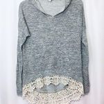 Anthropologie  Paper Crane Crochet Lace Trim Hoodie Photo 0