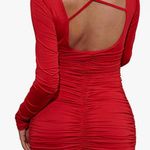 ZARA Red Long Sleeve Bodycon Mini Dress Photo 1